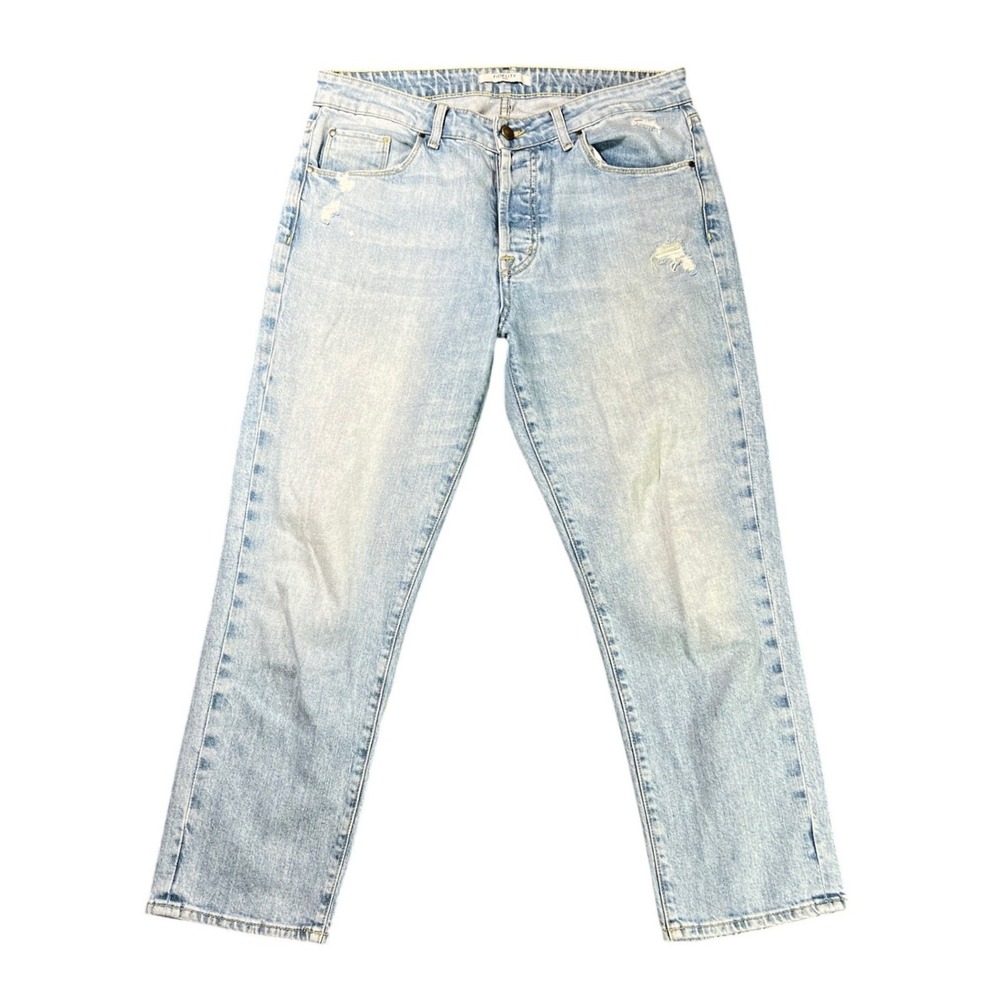 Fidelity Denim Women's Size 29 Jimi Hollywood Straight Leg Jean Light Distressed